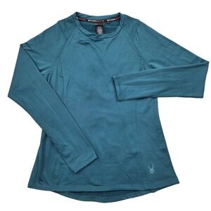 Spyder Active Long Sleeve Shirt Athletic Training Top Teal Green Mens Small